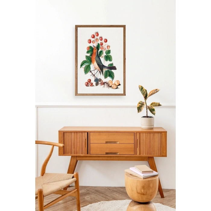 Daldaki Kuş Ahşap Çerçeveli Tablo 50 x 70