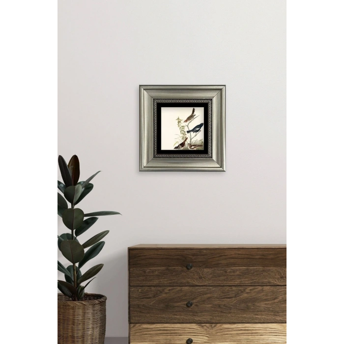 Daldaki Kuşlar Çerçeveli Taş Tablo 20 cm
