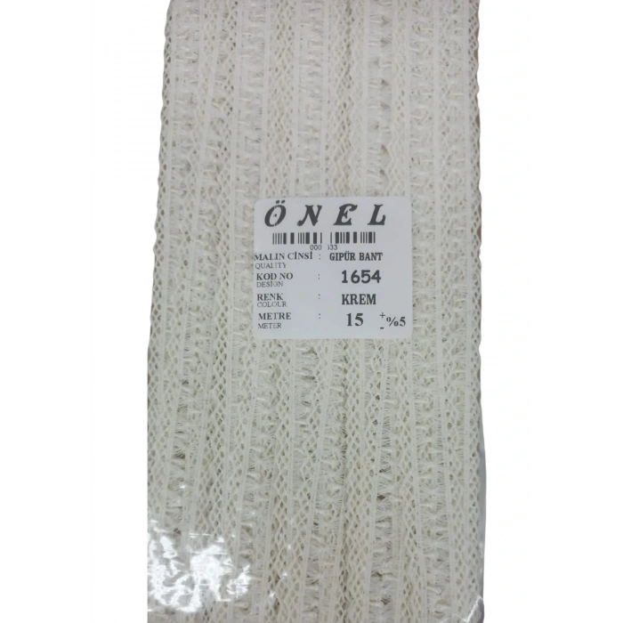 Dantel Polyester Güpür Bant Krem 15 Metre En 3 cm ON-1654-K