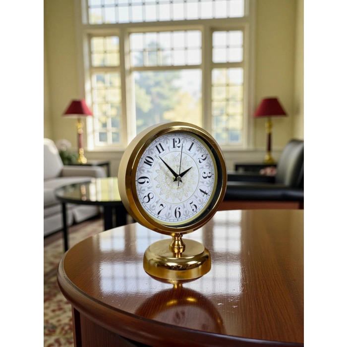 Decora Gold 25 x 20 Cm Metal Table Clock