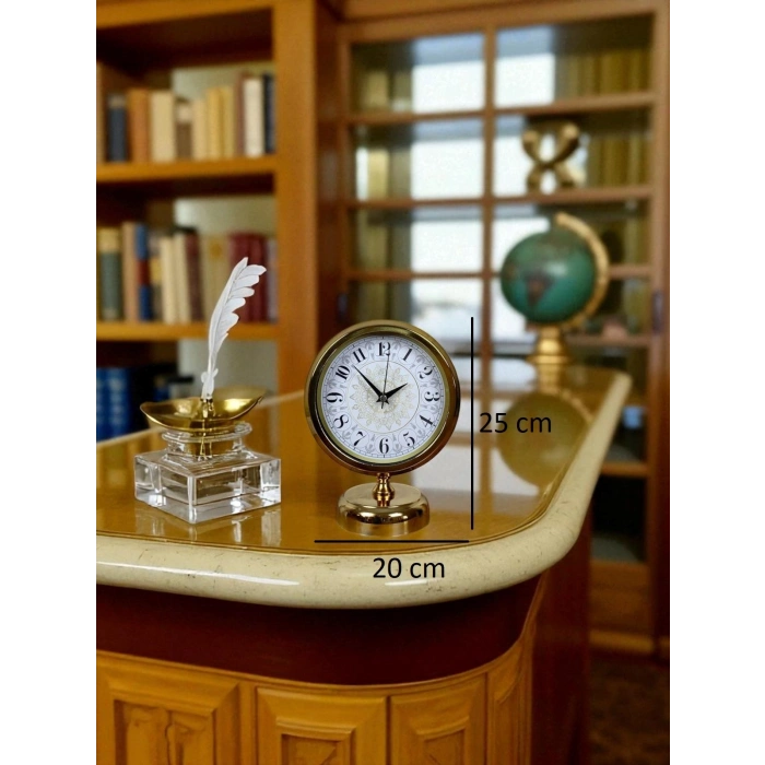 Decora Gold 25 x 20 Cm Metal Table Clock