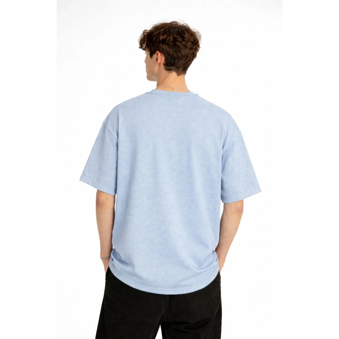 Deer - Oversize Erkek Tişört Bebek Mavisi