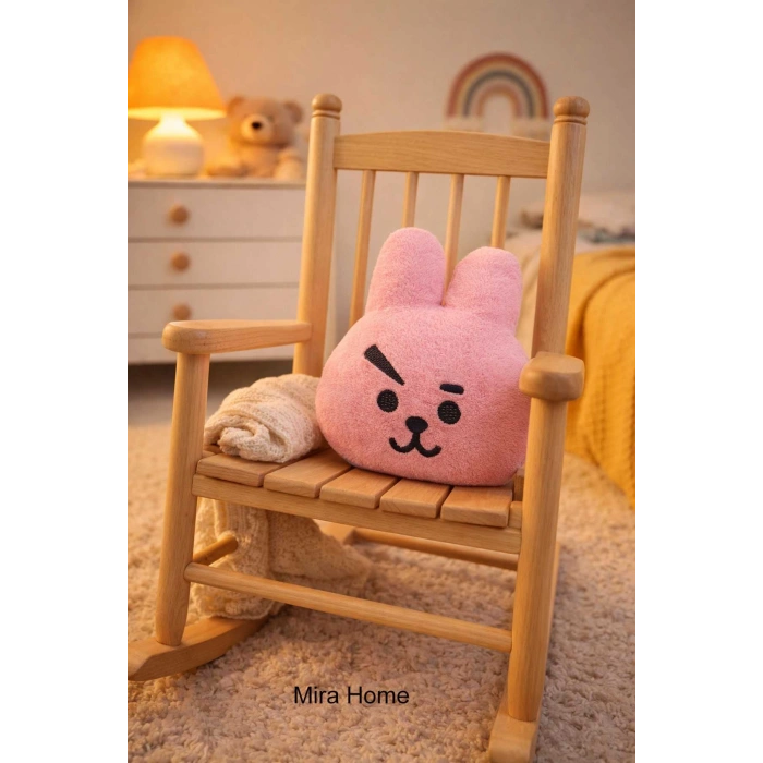 Dekoratif Pelüş Tavşan Çocuk Yastığı  25x30 cm Pembe