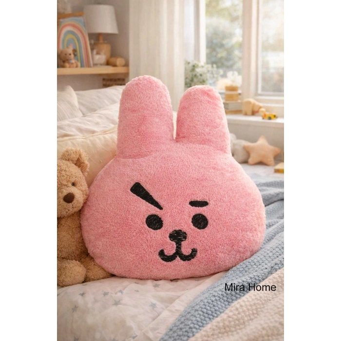 Dekoratif Pelüş Tavşan Çocuk Yastığı  25x30 cm Pembe