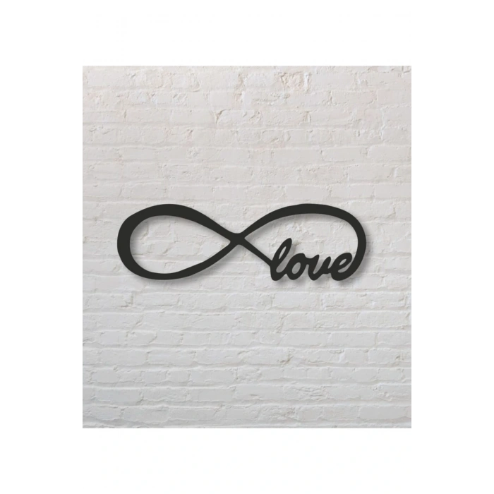 Dekoratif Sonsuzluk Işareti Love Ahşap Duvar Tablosu 45 x 12