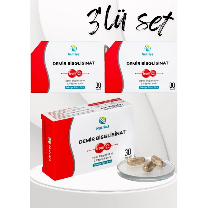 Demir Bisglisinat 30 Kapsül – 3’lü Ekonomik Set