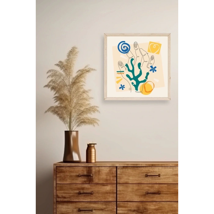 Deniz Ahşap Çerçeveli Tablo 42 x 42