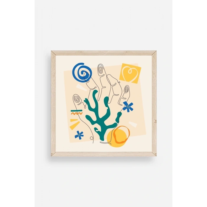 Deniz Ahşap Çerçeveli Tablo 50 x 50