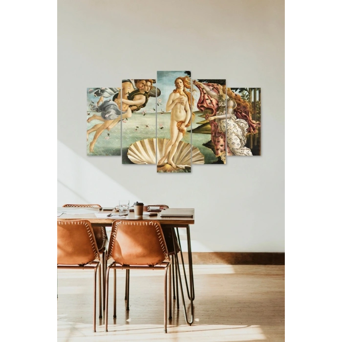 Deniz Kızı Manzarası 5 Parçalı Mdf Tablo 60 x 100