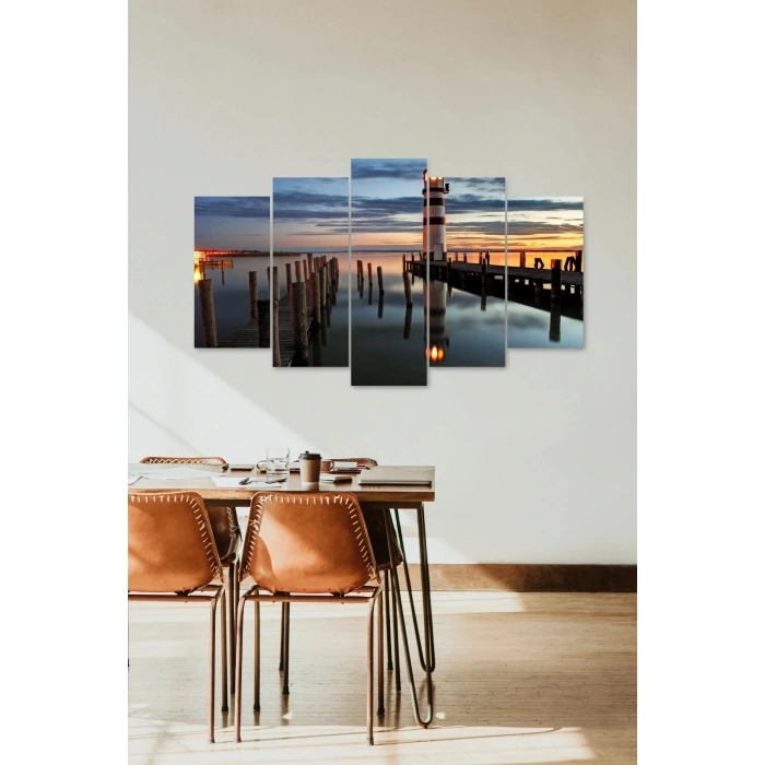 Deniz Manzara 5 Parçalı Mdf Tablo 60 x 100
