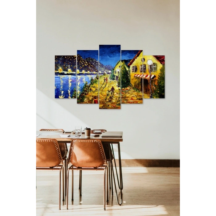 Deniz Manzara 5 Parçalı Mdf Tablo 60 x 100