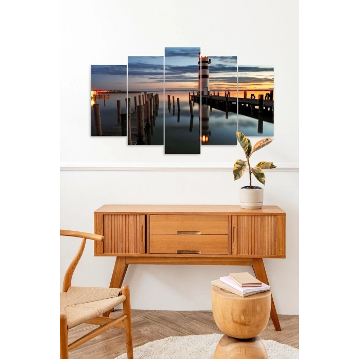 Deniz Manzara 5 Parçalı Mdf Tablo 60 x 100