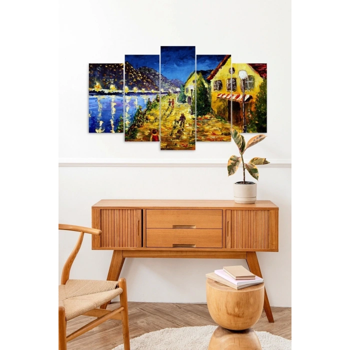 Deniz Manzara 5 Parçalı Mdf Tablo 60 x 100