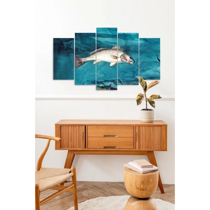 Deniz Manzarası 5 Parçalı Mdf Tablo 60 x 100