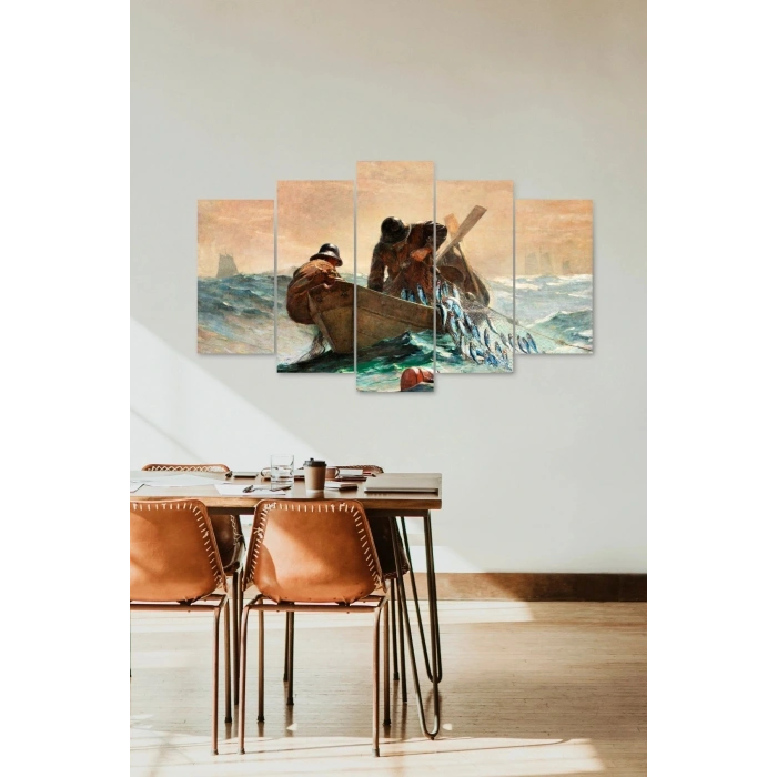 Deniz Manzarası 5 Parçalı Mdf Tablo 60 x 100