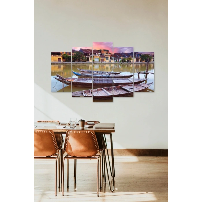 Deniz Manzarası 5 Parçalı Mdf Tablo 60 x 100