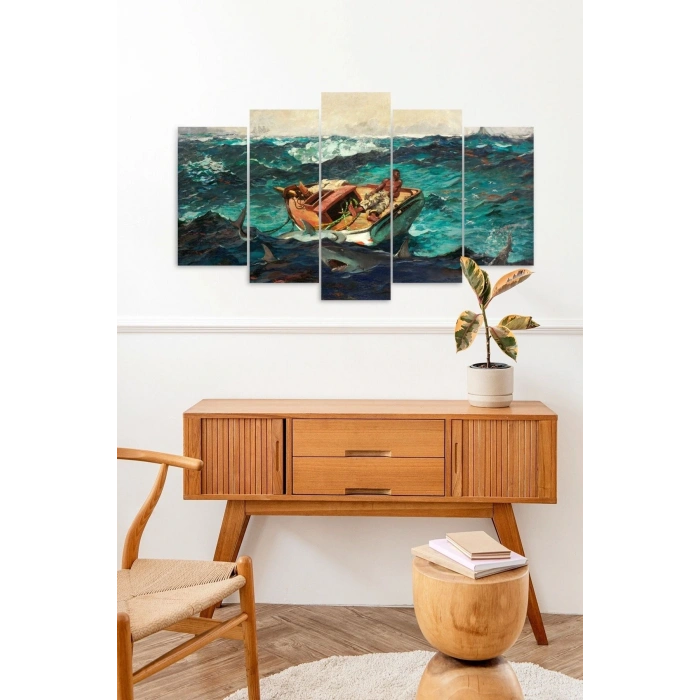 Deniz Manzarası 5 Parçalı Mdf Tablo 60 x 100