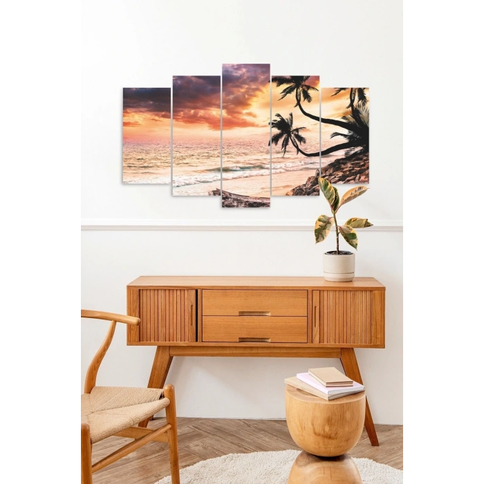 Deniz Manzarası 5 Parçalı Mdf Tablo 60 x 100