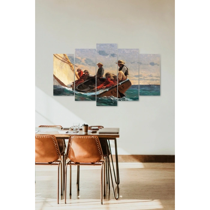 Deniz Manzarası 5 Parçalı Mdf Tablo 60 x 100