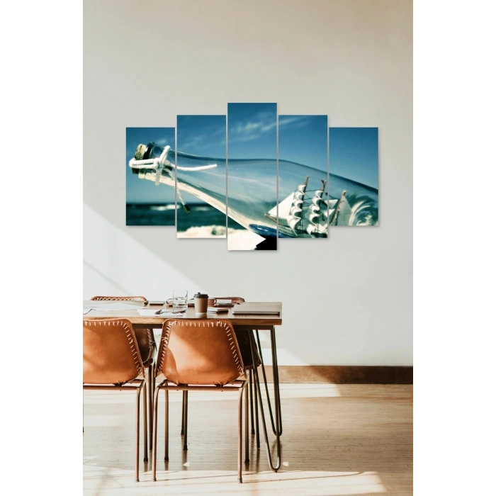 Deniz Manzarası 5 Parçalı Mdf Tablo 60 x 100