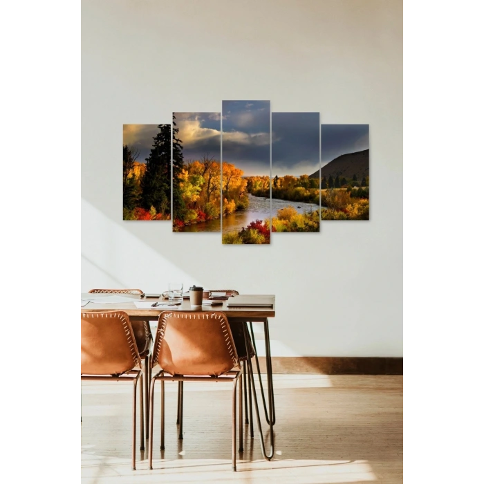 Deniz Manzarası 5 Parçalı Mdf Tablo 60 x 100