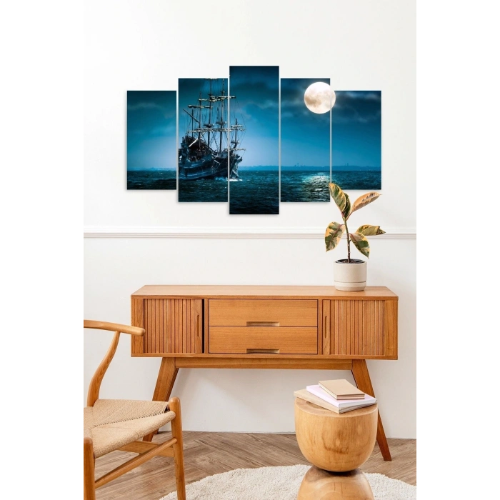 Deniz Manzarası 5 Parçalı Mdf Tablo 60 x 100