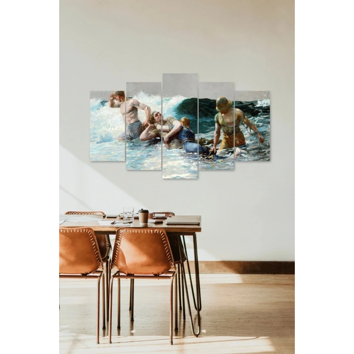Deniz Manzarası 5 Parçalı Mdf Tablo 60 x 100
