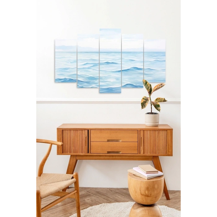 Deniz Manzarası 5 Parçalı Mdf Tablo 60 x 100