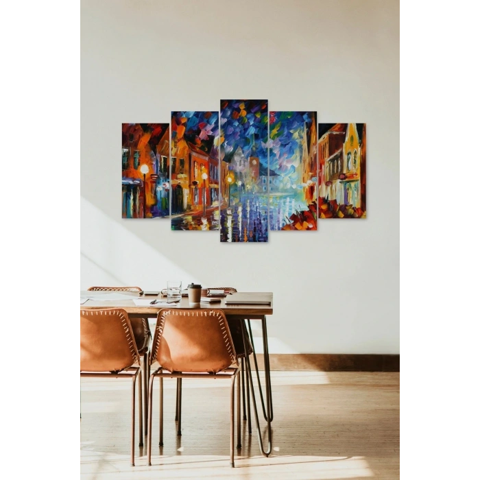 Deniz Manzarası 5 Parçalı Mdf Tablo 60 x 100