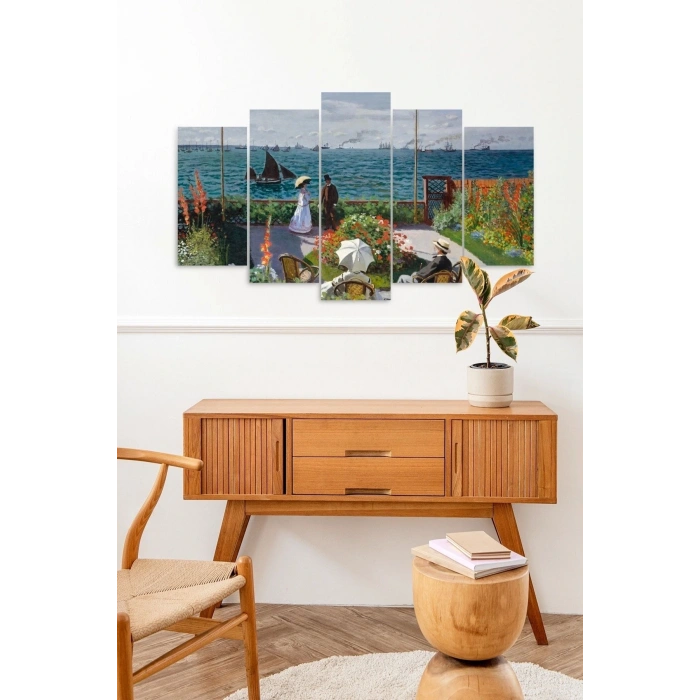 Deniz Manzarası 5 Parçalı Mdf Tablo 60 x 100
