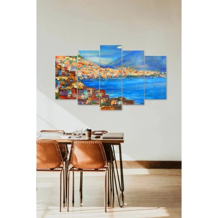Deniz Manzarası 5 Parçalı Mdf Tablo 60 x 100