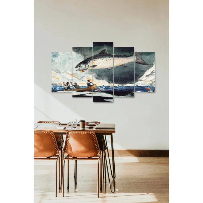 Deniz Manzarası 5 Parçalı Mdf Tablo 60 x 100
