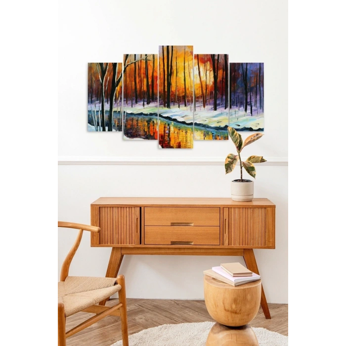 Deniz Manzarası 5 Parçalı Mdf Tablo 60 x 100