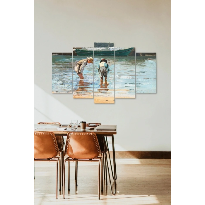 Deniz Manzarası 5 Parçalı Mdf Tablo 60 x 100