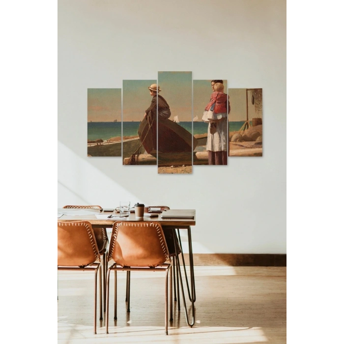 Deniz Manzarası 5 Parçalı Mdf Tablo 60 x 100