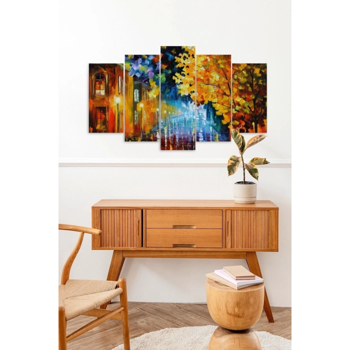 Deniz Manzarası 5 Parçalı Mdf Tablo 60 x 100