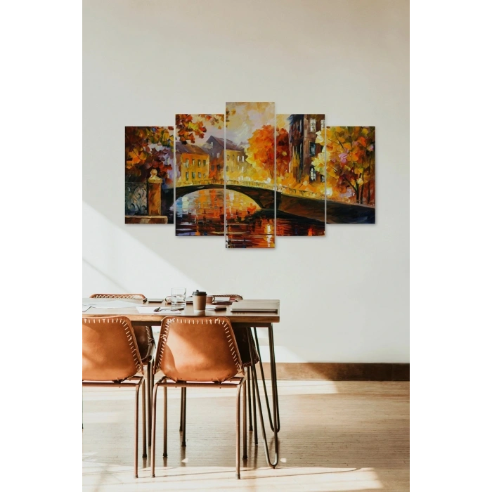 Deniz Manzarası 5 Parçalı Mdf Tablo 60 x 100