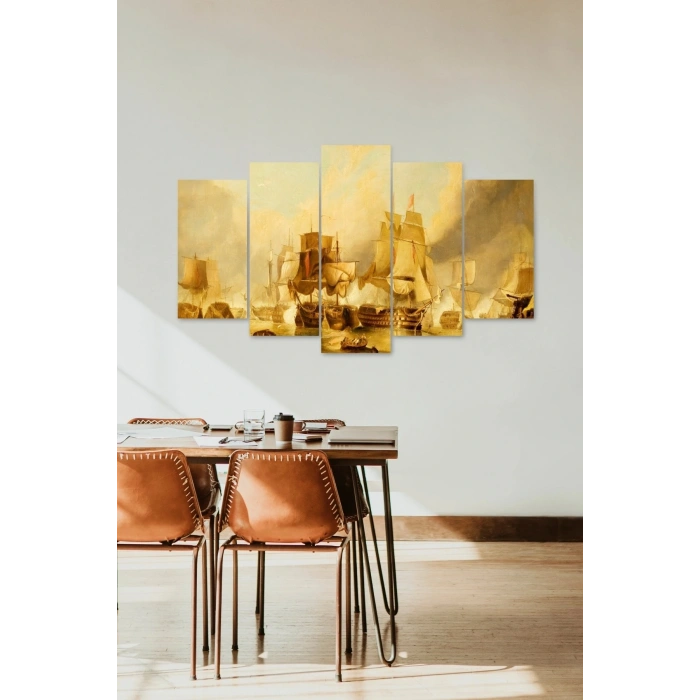 Deniz Manzarası 5 Parçalı Mdf Tablo 60 x 100