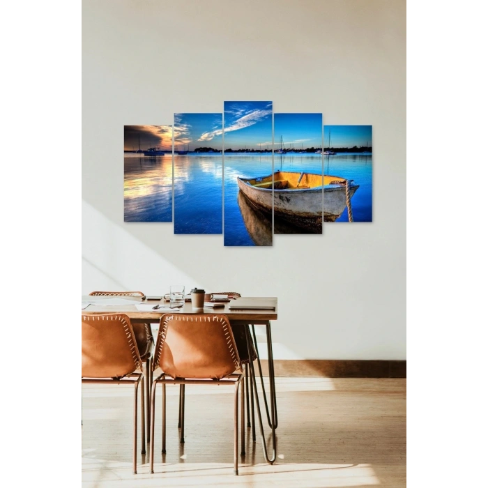 Deniz Manzarası 5 Parçalı Mdf Tablo 60 x 100