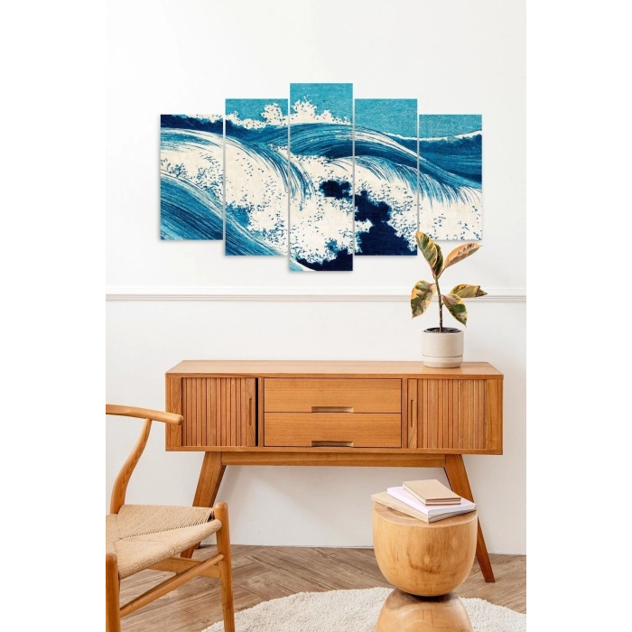Deniz Manzarası 5 Parçalı Mdf Tablo 60 x 100