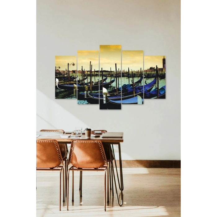 Deniz Manzarası 5 Parçalı Mdf Tablo 60 x 100