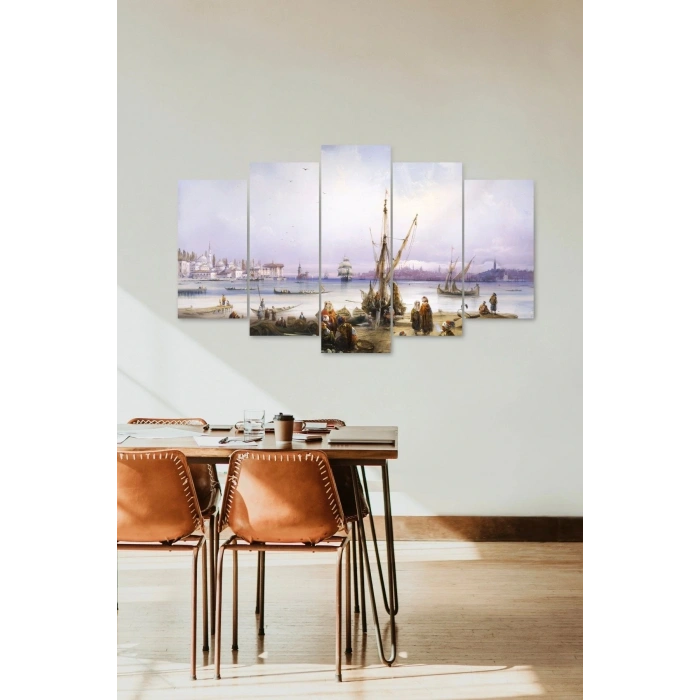 Deniz Manzarası 5 Parçalı Mdf Tablo 60 x 100