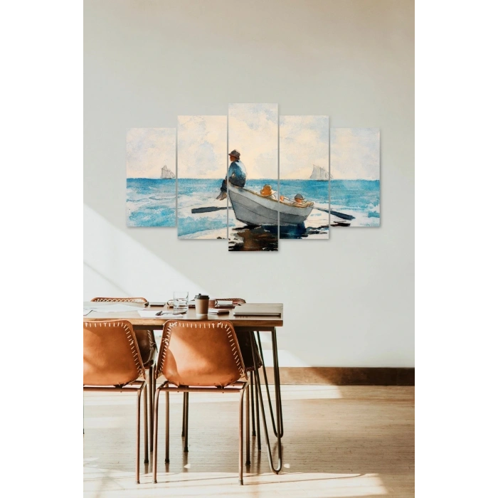 Deniz Manzarası 5 Parçalı Mdf Tablo 60 x 100