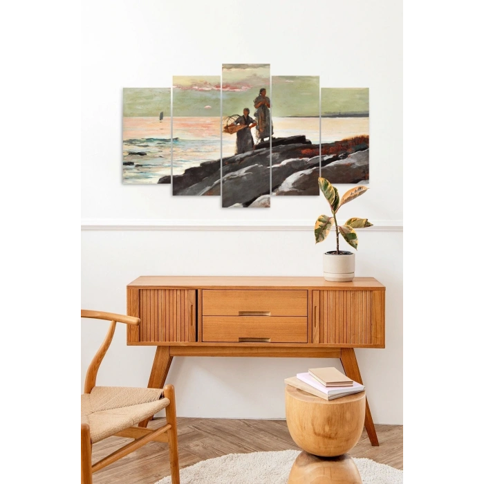 Deniz Manzarası 5 Parçalı Mdf Tablo 60 x 100