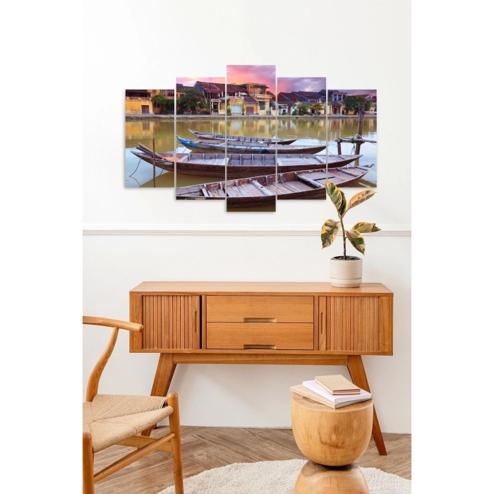Deniz Manzarası 5 Parçalı Mdf Tablo 60 x 100