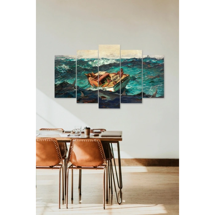 Deniz Manzarası 5 Parçalı Mdf Tablo 60 x 100