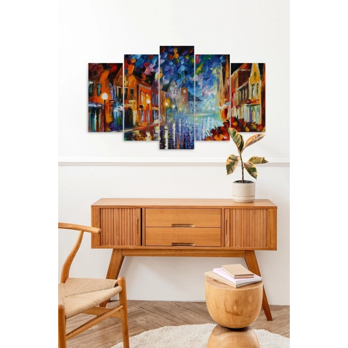 Deniz Manzarası 5 Parçalı Mdf Tablo 60 x 100