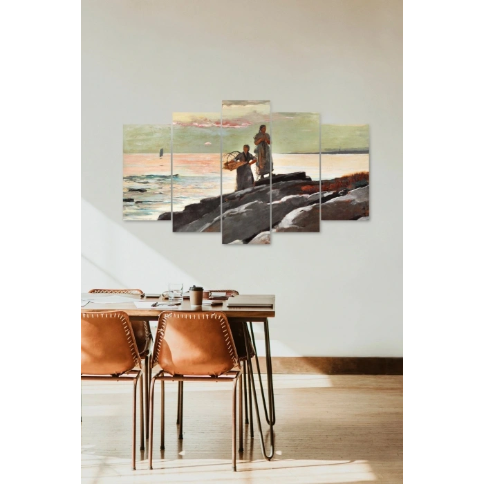 Deniz Manzarası 5 Parçalı Mdf Tablo 60 x 100