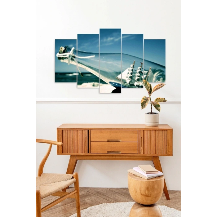 Deniz Manzarası 5 Parçalı Mdf Tablo 60 x 100