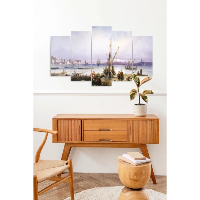 Deniz Manzarası 5 Parçalı Mdf Tablo 60 x 100